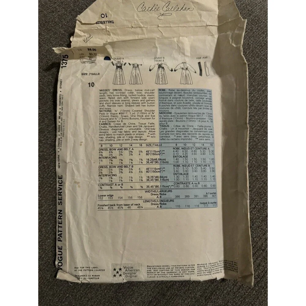 Vogue sewing pattern